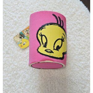 Vintage Romar Accessories Looney Tunes Tweety Bird Pink Can Cooler Koozie